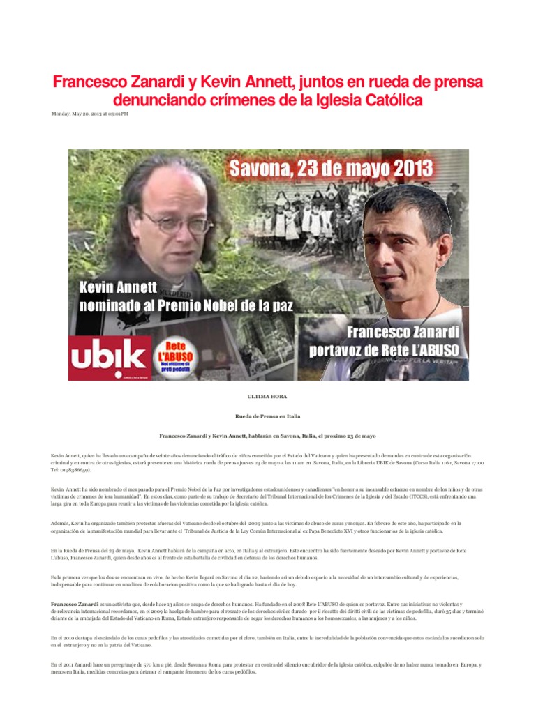 Francesco Zanardi y Kevin ES PDF Santa Sede Italia