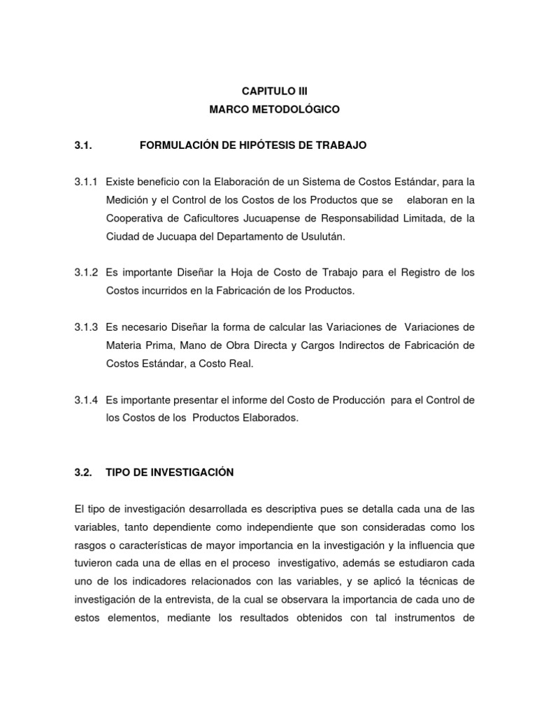 Sistema de Costos Estandar Para Los Costos de Produccion