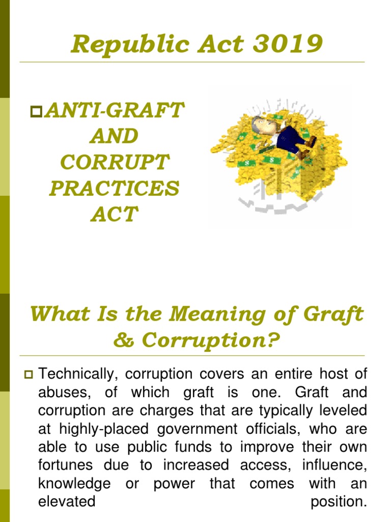 Anti-Graft and Corruption Act Overview | PDF | Political Corruption ...
