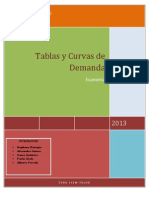 Tablas y Curvas de Demanda Tarea Economía PDF