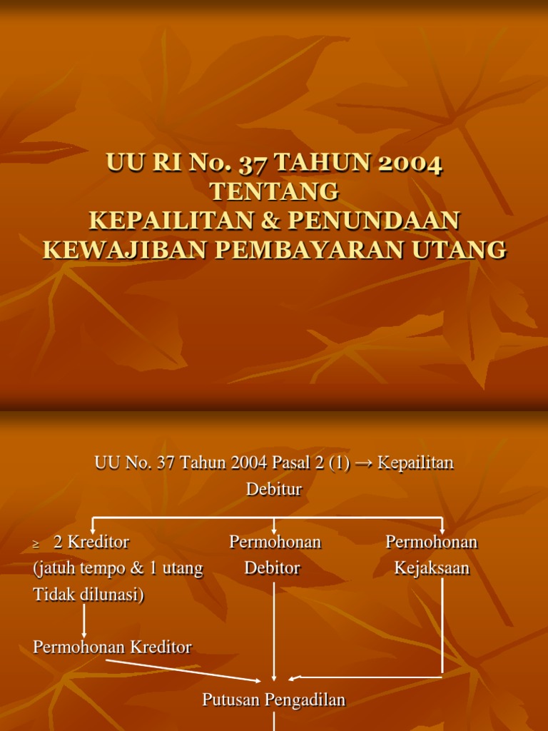 Prosedur Kepailitan dan PKPU di Indonesia | PDF | Pengelolaan Keuangan ...