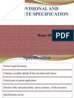 Provisional and Complete Specification