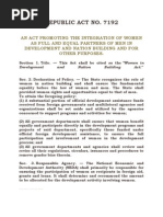 Download RA 7192 -Women in Development and Nation Building Act by Rosa Gamaro SN142722843 doc pdf
