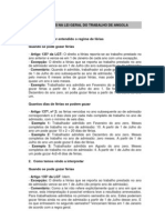 As Férias Na Lei Geral Do Trabalho de Angola