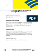 Procedura 4 - Procedura Fernox de Curatare Panouri Solare