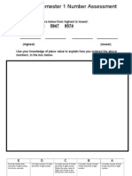 Yr3 2013 Year Semester 1 Number Assessments Final