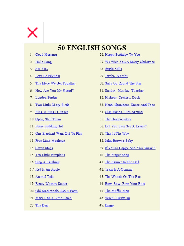 50 English Songs Pdf Christmas Leisure