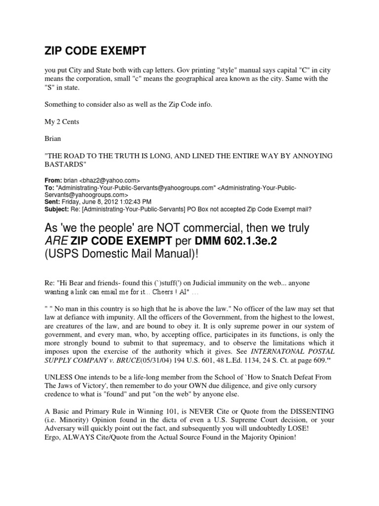 Zip Code Exempt PDF Supreme Courts Zip Code