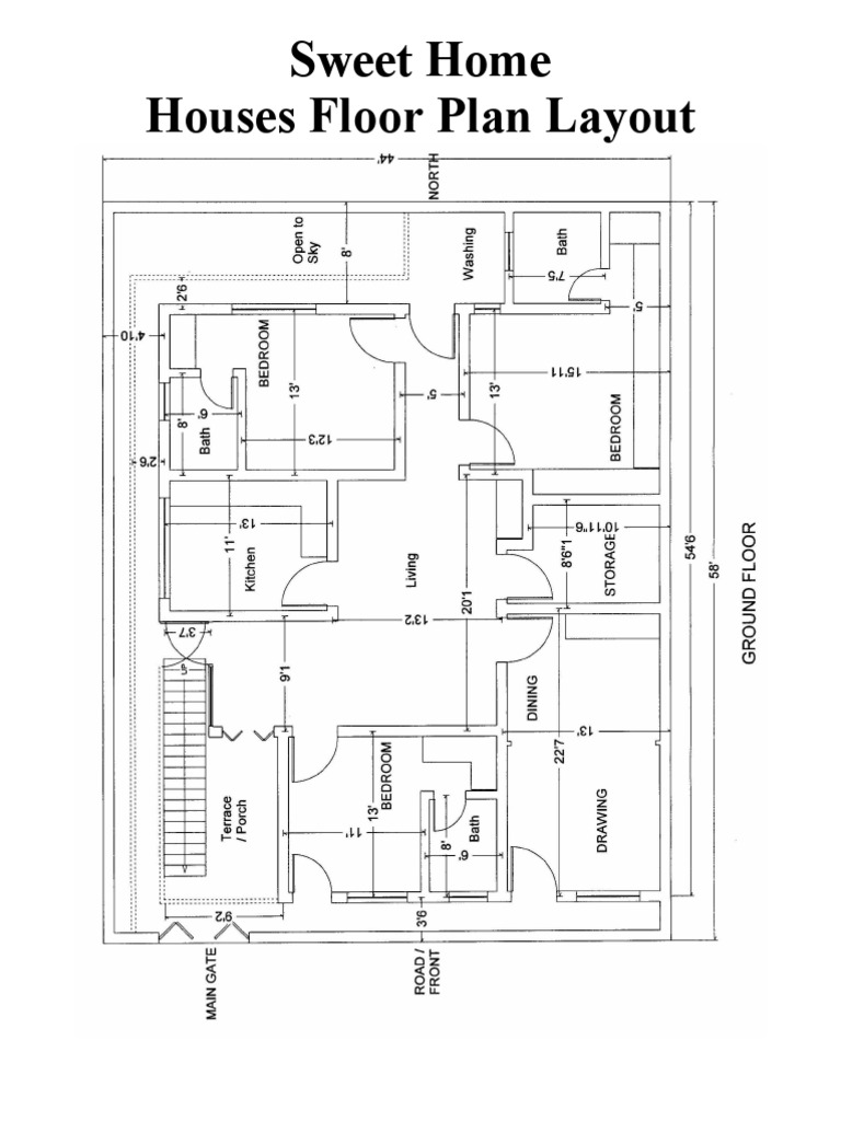 4.5 Marla House Plan Layout | PDF