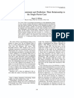 Invariance in Measurement and Prediction - Their Relationship in the Single-Factor Case (Millsap, 1997)