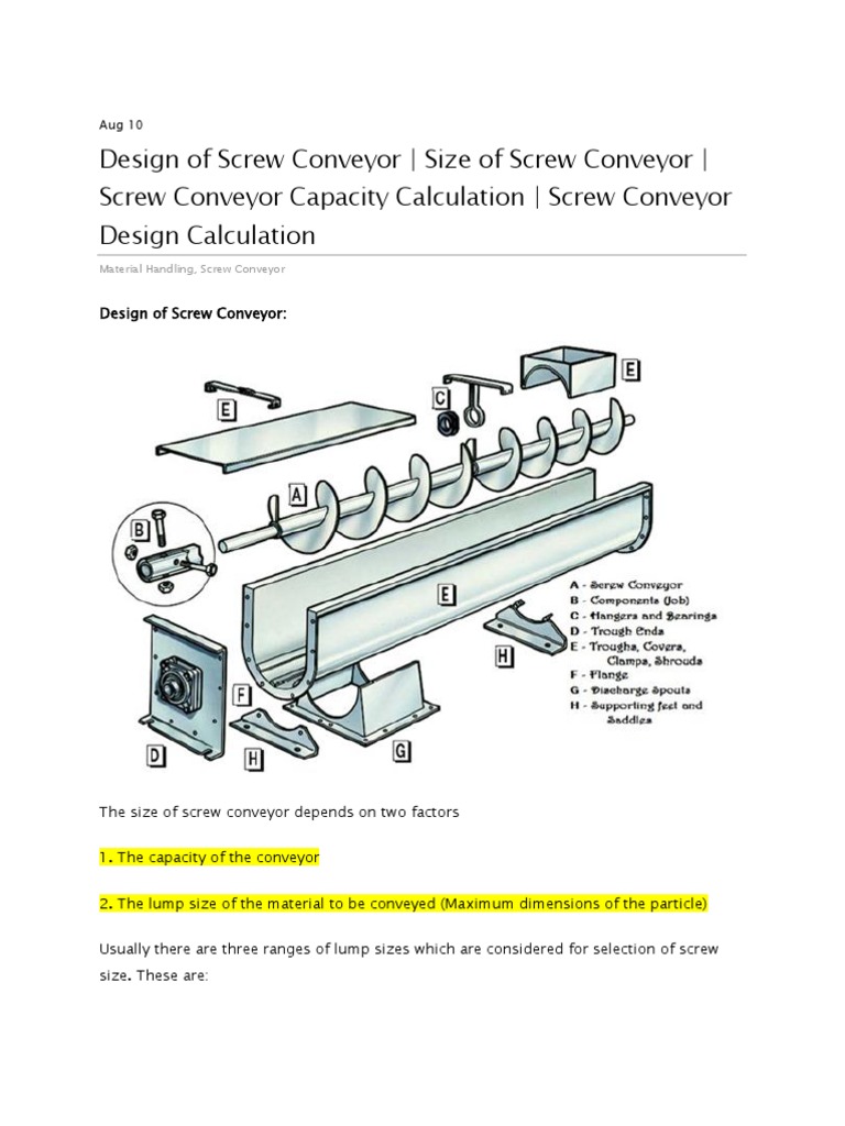 Screw Conveyor Design | PDF | Screw | Industries