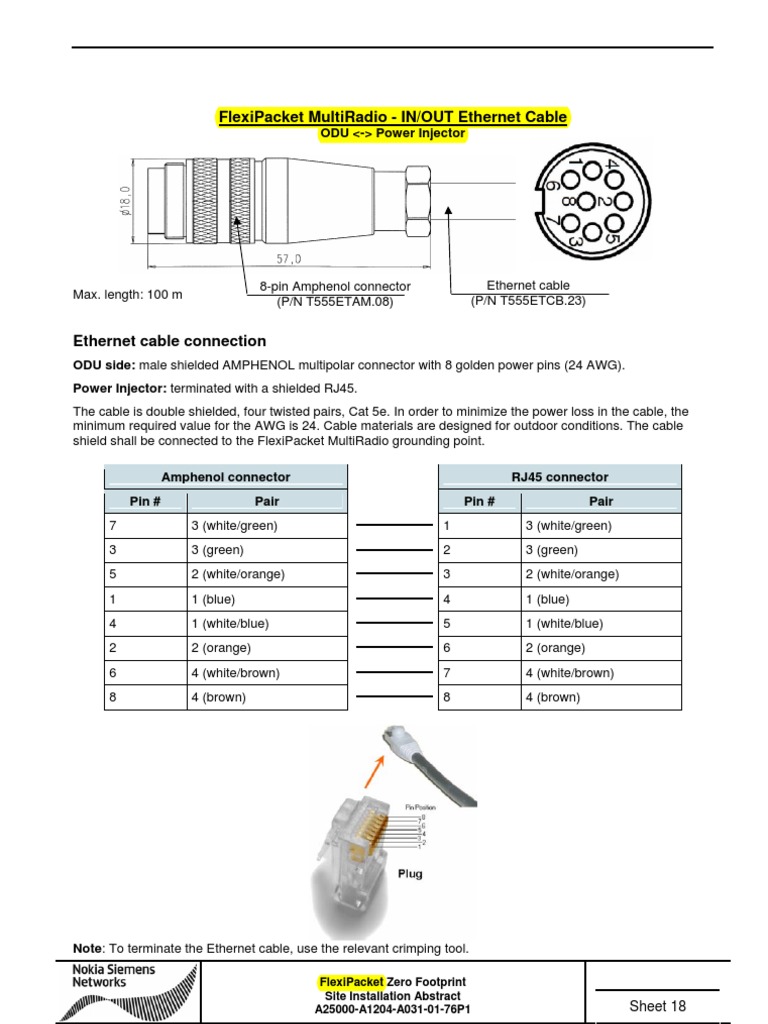 ODU Ethernet Cable Pinout Guide | PDF | Science & Mathematics