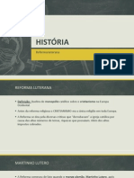 HISTÓRIA - REFORMA LUTERANA