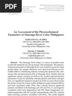 An Assessment of the Physicochemical 
Parameters of Mananga River, Cebu, Philippines