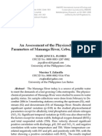 An Assessment of The Physicochemical Parameters of Mananga River, Cebu, Philippines