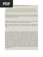 PD 1952 - Amending Sec. 1 of PD 1850 On Court Martial Jurisdiction Over PNP, AFP Etc..