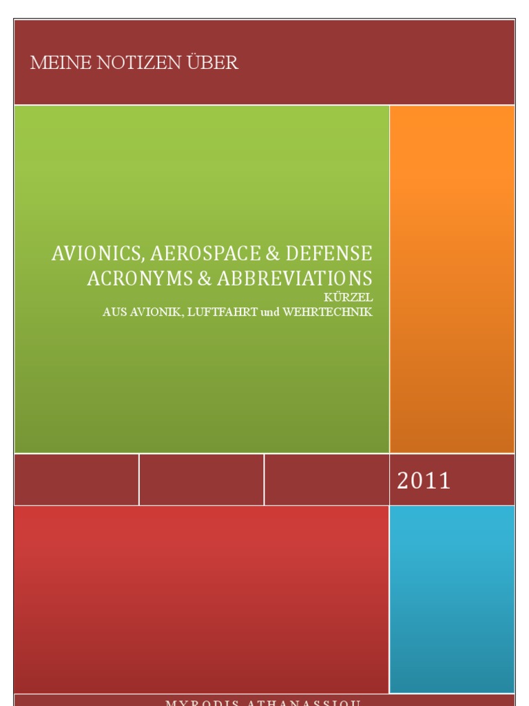 259 - AVIONICS, AEROSPACE AND DEFENSE ACRONYMS AND ABBREVIATIONS Januar  2011 | PDF