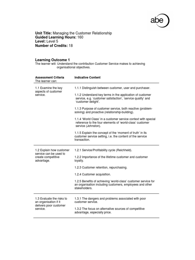 L5 Managing The Customer Relationship Dec11 2 Business Economics Economies Free 30 Day Trial Scribd