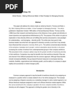 Download Article review by Marchel Rumlaklak -  Making Differences Matter A New Paradigm for Managing Diversity by Marchel Pierson Rumlaklak SN142774466 doc pdf