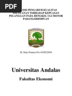 Download Analisis Pengaruh Kualitas Pelayanan Terhadap Kepuasan Pelanggan Pada Bengkel Uli Motor Padangsidimpuan by Irfan Natama SN142789408 doc pdf