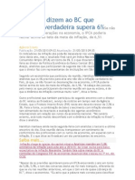 Analistas dizem ao BC que inflação verdadeira supera 6