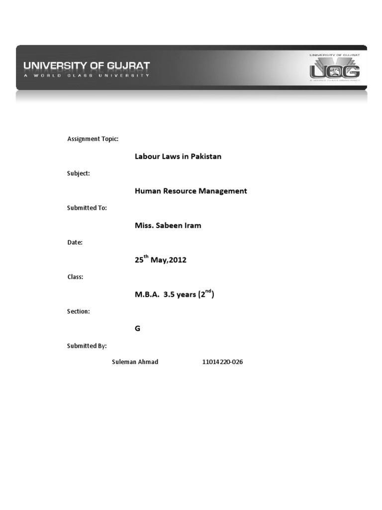 Labour Laws In Pakistan Labour Law Trade Union