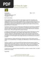 Interfaith Power & Light Letter