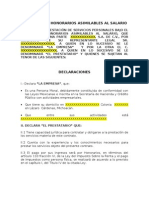 Formato Contrato de Honorarios Asimilado A Salarios