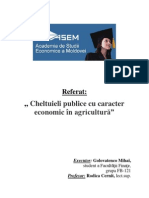 Cheltuieli publice cu caracter economic in agricultura