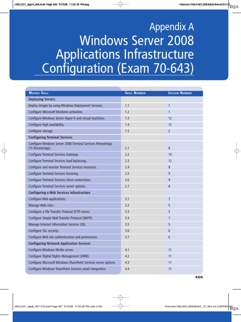 Windows Server 2008 Applications Infrastructure Configuration (Exam 70 ...