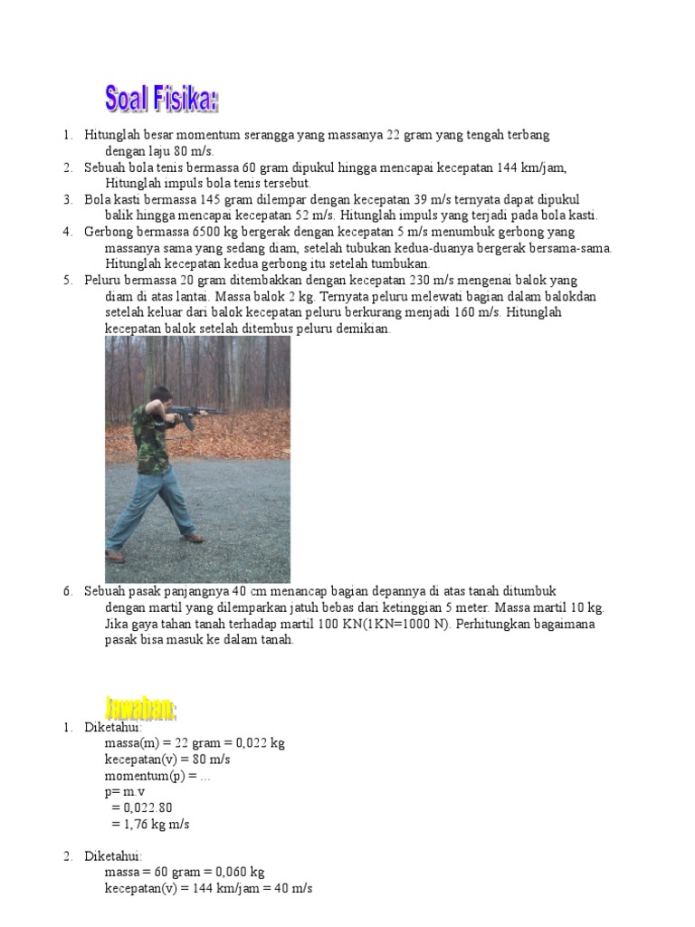 Soal Soal Fisika Impuls Momentum