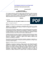 Reforma Parcial Del Reglamento General de La Ley Del Seguro Social