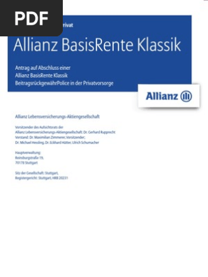 Antrag Basisrente Klassik