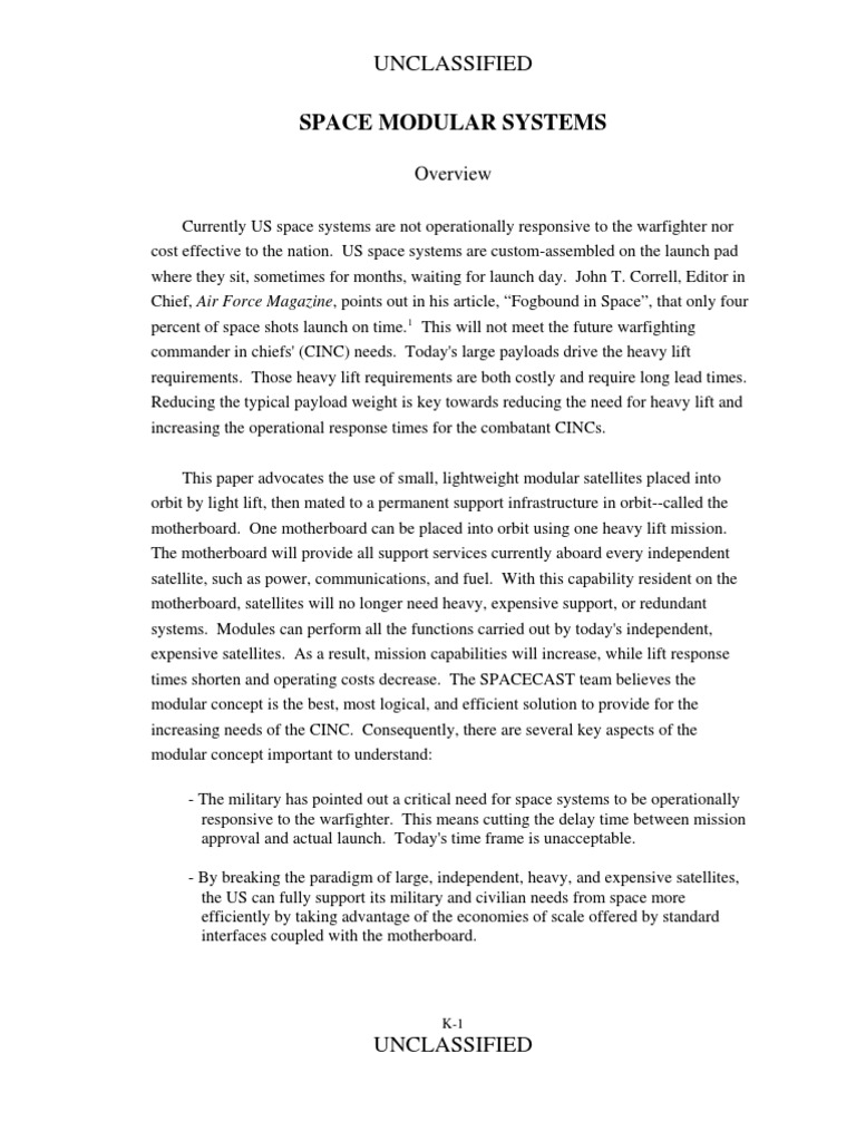 Modular Satellite Systems for Warfighter | PDF | Docking And Berthing ...
