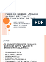 Publishing in English Language Journals in Psychology: Tips For Increasing The Odds