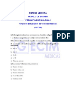 Modelo Examen Medicina 2012 - Biologia i - Aporte Gecim