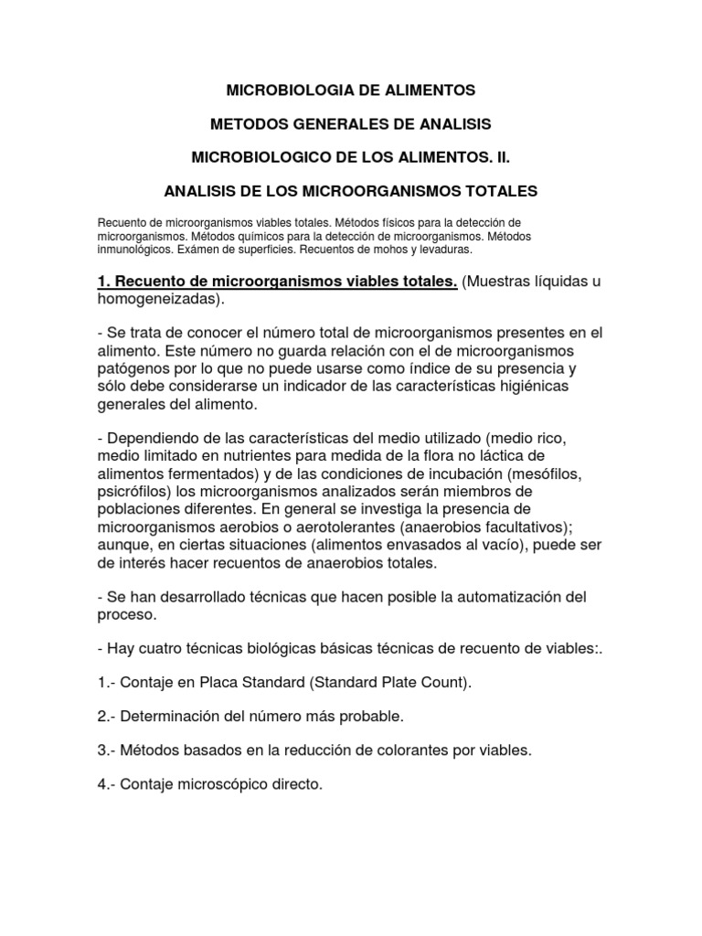 Microbiologia de Alimentos | PDF | Las bacterias | Microorganismo