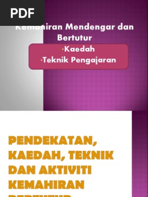 Kemahiran Mendengar Dan Bertutur Pdf