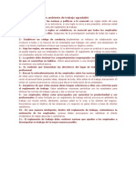 Lineamientos para Un Ambiente de Trabajo Agradable