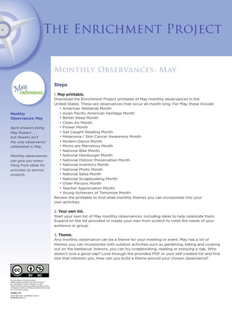 Badge: Monthly Observances - May | PDF | Brainstorming | Communication