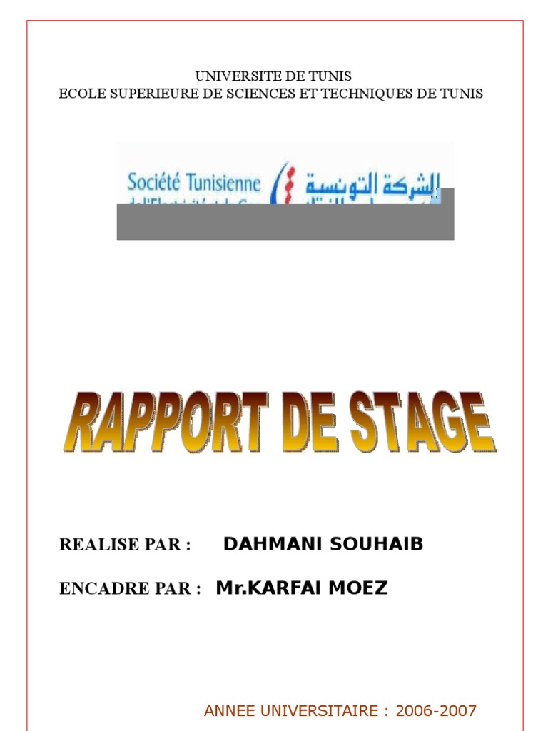 Exemple De Rapport De Stage Ouvrier  Le Meilleur Exemple