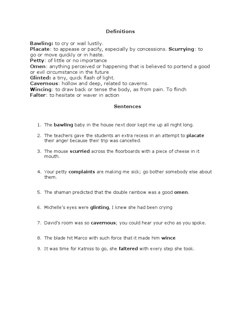 Key Definitions and Usage Examples | PDF | Language Arts & Discipline ...