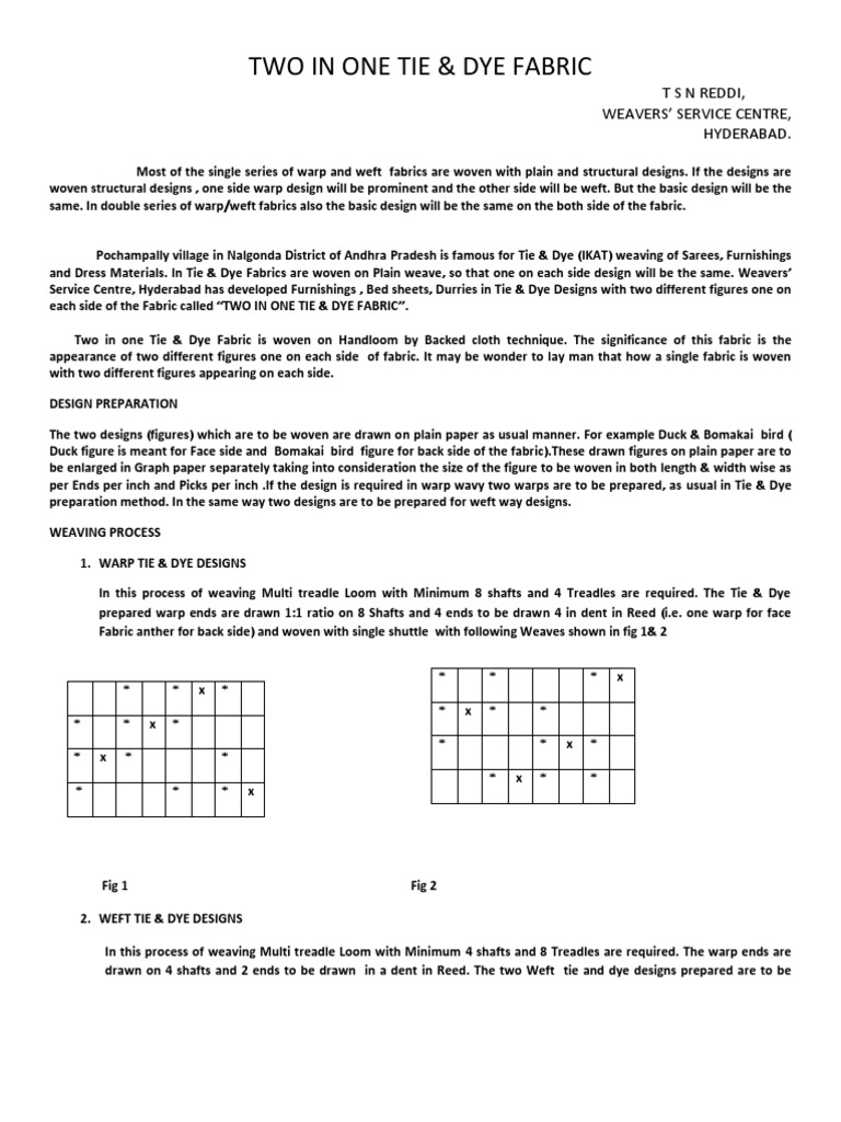 Two in One Tie & Dye Fabric PDF Weaving Loom