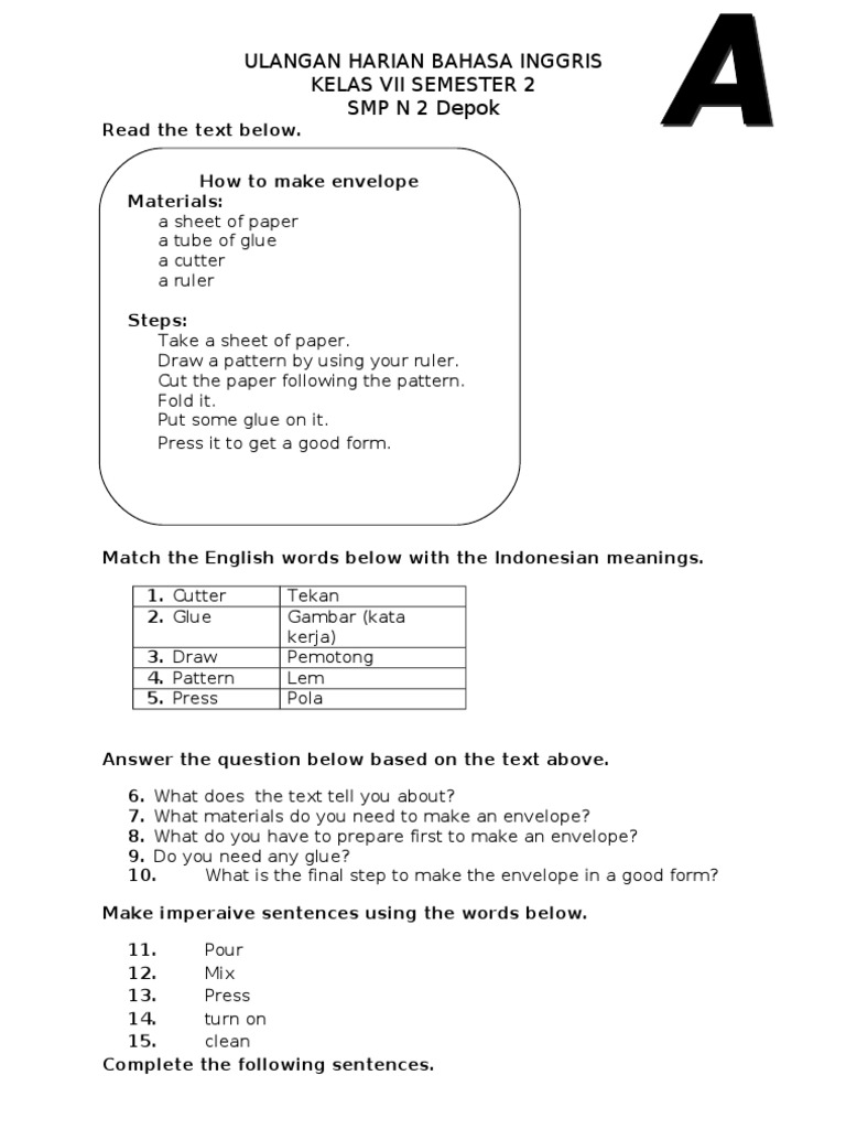 Soal Essay Untuk Materi Announcement Text Kelas 9