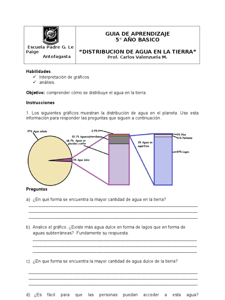 Distribución del Agua en la Tierra | PDF | Estudios de idiomas ...