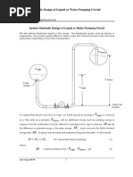 PE-System Hydraulic Design of Liquid or Water Pumping Circuit