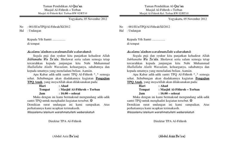 400 Contoh Undangan Rapat Pembangunan Masjid Gratis Terbaru