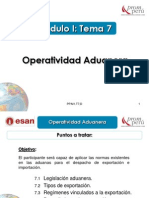 Modulo I - Tema 7 - Operatividad Aduanera