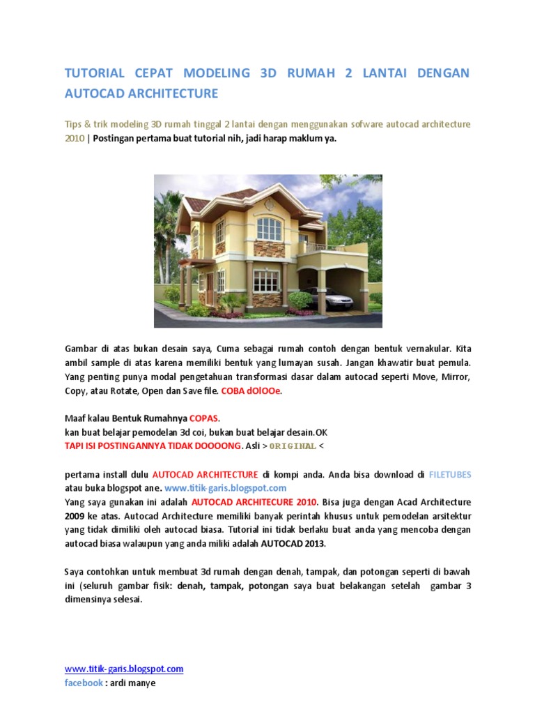 990 Gambar-rumah-tinggal-2-lantai-autocad HD