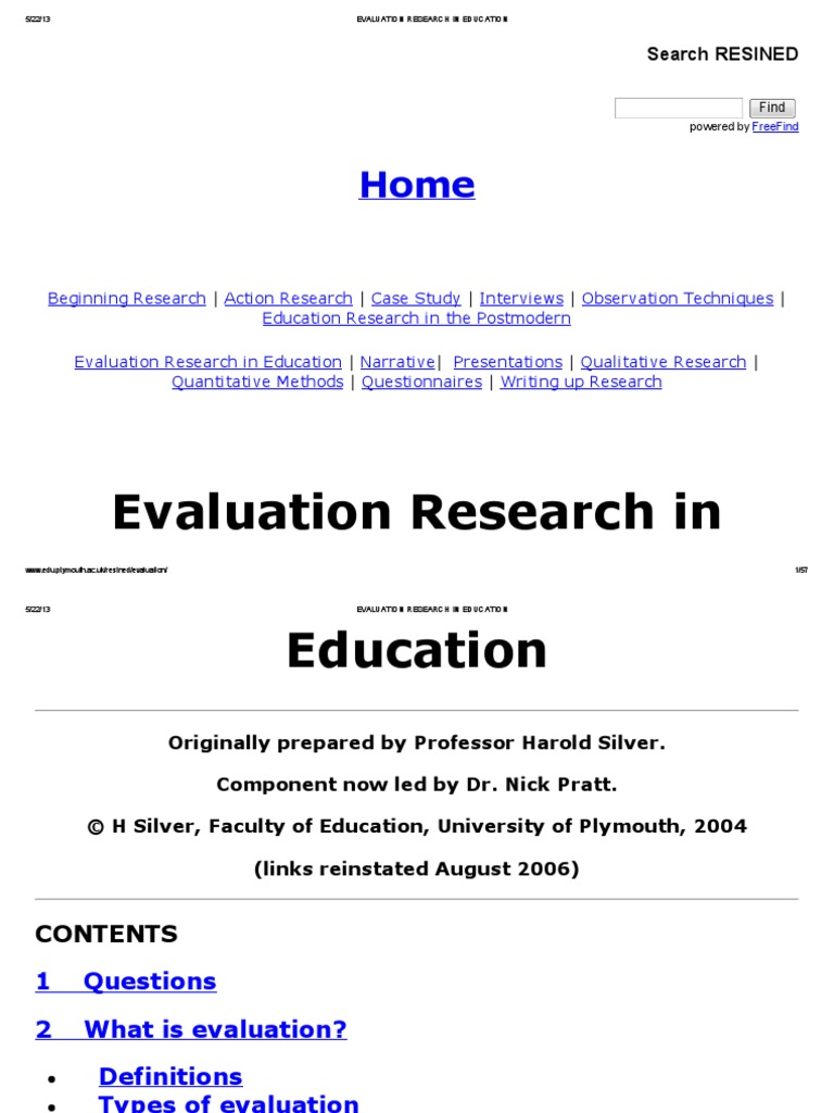 Evaluation Research in Education | PDF | Evaluation | Decision Making